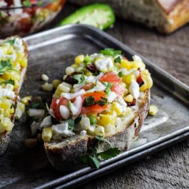 Corn and Goat Cheese Tartine