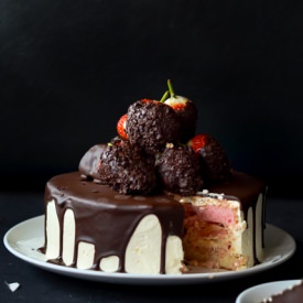 Chocolate Dipped Strawberry Cake
