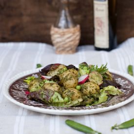 Spinach and Walnut Pesto Potatoes
