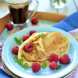 Pancakes Cappuccino with Coffee