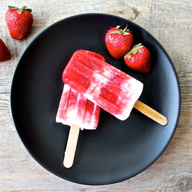 Strawberry Greek Yogurt Popsicles