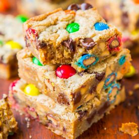 Triple Peanut Butter Monster Bars
