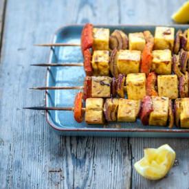 Red Pepper Paneer Skewers
