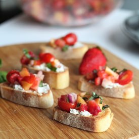 Strawberry Nectarine Bruschetta