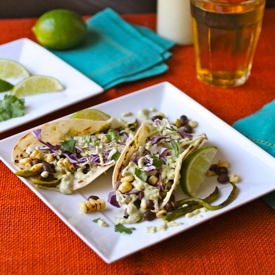 Grilled Corn and Poblano Tacos