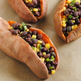 Bean & Corn Stuffed Sweet Potatoes