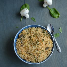Spinach Mushroom Tomato Rice