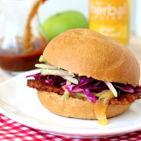 BBQ Tempeh Sandwiches w Apple Slaw