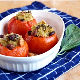 Basil Risotto Stuffed Tomatoes
