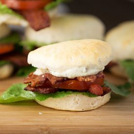 BLT Biscuits with Pesto Mayo