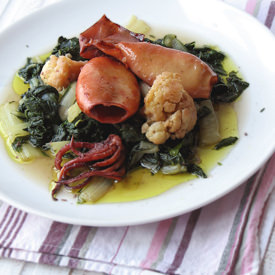 Squid with Chard and Cauliflower