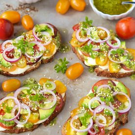 Tomato, Avocado &Mozzarella Tartine