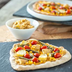 Smoky Sweet Corn Pizza with Okra
