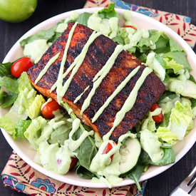 Salmon Salad with Avocado Ranch