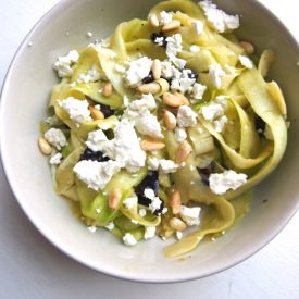 Feta, Olive, Pine Nut Zucchini