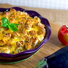 Scalloped Eggplant Strata