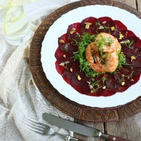 Beetroot Salad w/ Pan Seared Prawns