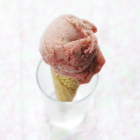 Strawberry Basil Sorbet