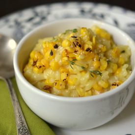 Roasted Corn and Saffron Risotto