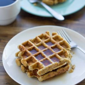 Zucchini Oat Waffles for Two