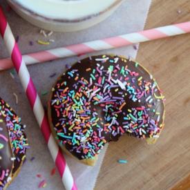Vanilla Donuts with Chocolate Glaze