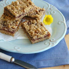 Raspberry Jam and Pecan Bars