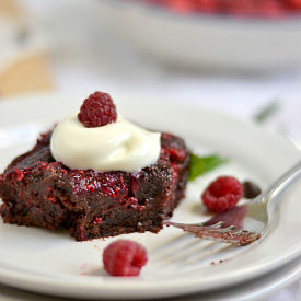 Whole Wheat RaspberrySwirl Brownies