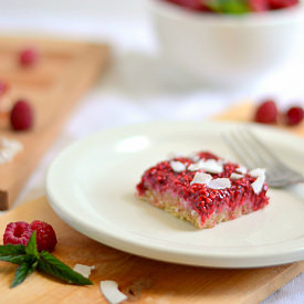 Raw Raspberry Shortbread Bars