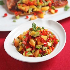 Peach Kiwi Avocado Pepper Salsa