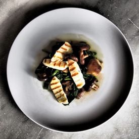 Shittake, Halloumi, Spinach