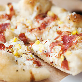 Corn Prosciutto Pizza