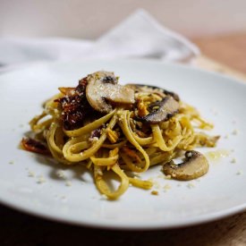 Tinapa, Tomato and Truffle Linguine