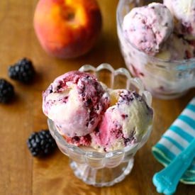 Peach & Blackberry Ice Cream