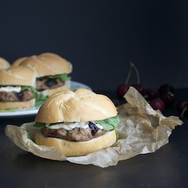 Turkey Burgers with Roasted Cherries