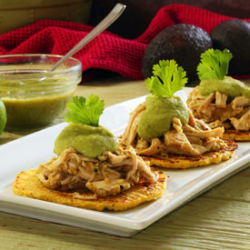 Green Chili Chicken Tostadas
