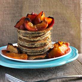 Buckwheat Pancakes & Roast Peaches