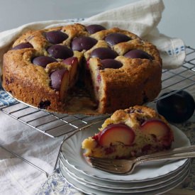 Raspberry-Plum Yogurt Cake