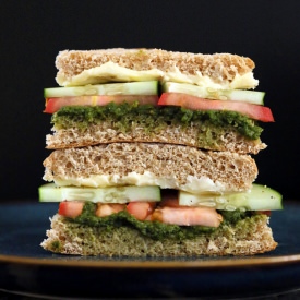 Cucumber Tomato Chutney Sandwich