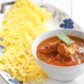 Roti Jala with Peanut Sauce Chicken