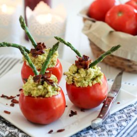 Egg Avocado Bacon Stuffed Tomatoes