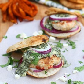 Spanakopita Chicken Burgers