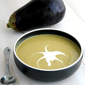 Eggplant-Lentil Cream Curried Soup
