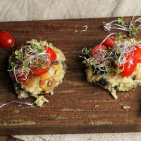 Cheddar Risotto Cakes