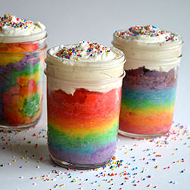 Rainbow & Tie Dye Cake in a Jar