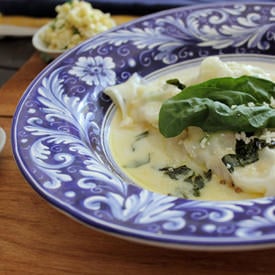 Corn Dumplings in Broth