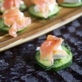 Smoked Salmon and Cucumber Stacks