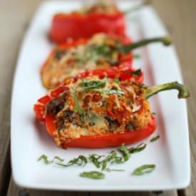 Pizza Quinoa Stuffed Peppers