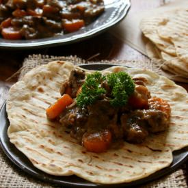 Moroccan Beef with Spiced Flatbread