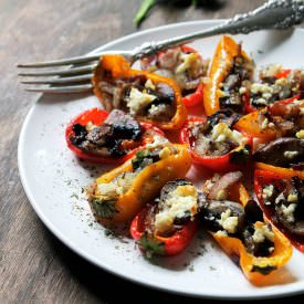 Bacon and Mushrooms Stuffed Peppers