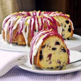 Lemon Blueberry Glazed Pound Cake